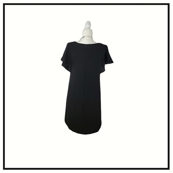 LOFT black pom poms shift dress size 4 - Picture 3 of 4